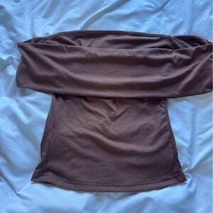 Brown off the shoulder Top